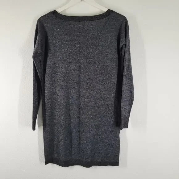 BCBG Generation Sweater Dress Tunic Metallic Gray Womens XS - Picture 2 of 9
